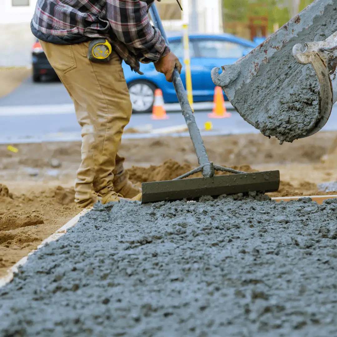 Freshly poured residential concrete driveway in Kennewick, WA